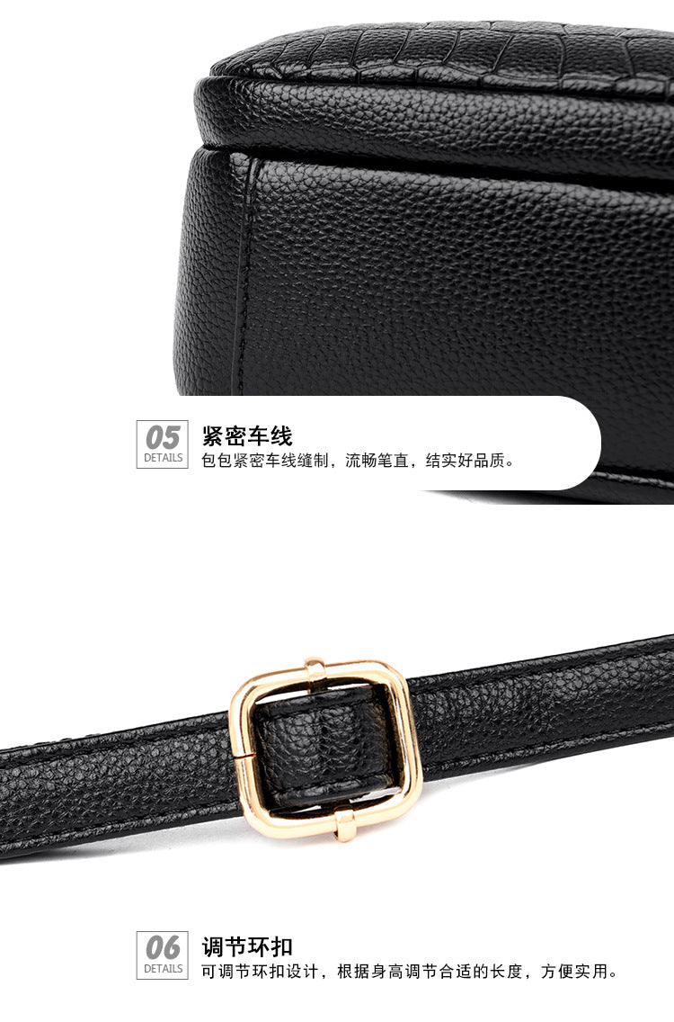 Bag women's bag new 2021 Messenger shoulder bag women's fashion crocodile pattern small bag small square bag Europe and America