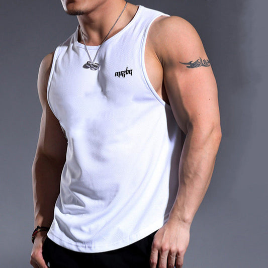 Sports Vest Men's Muscle Workout Quick-drying Polyester Vest - KuzuSHOP