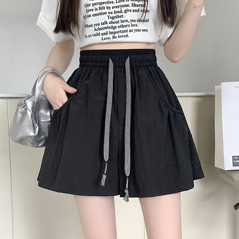 Design Elastic Waist Casual Shorts - KuzuSHOP