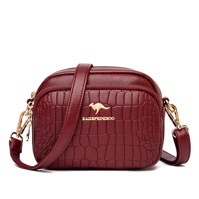 Bag women's bag new 2021 Messenger shoulder bag women's fashion crocodile pattern small bag small square bag Europe and America