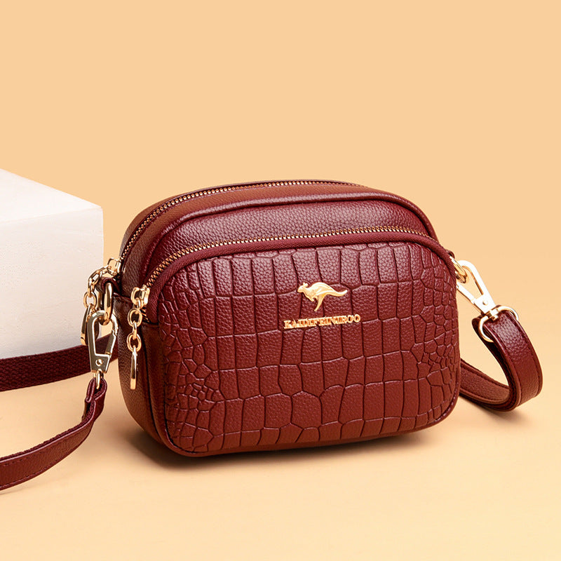 Bag women's bag new 2021 Messenger shoulder bag women's fashion crocodile pattern small bag small square bag Europe and America