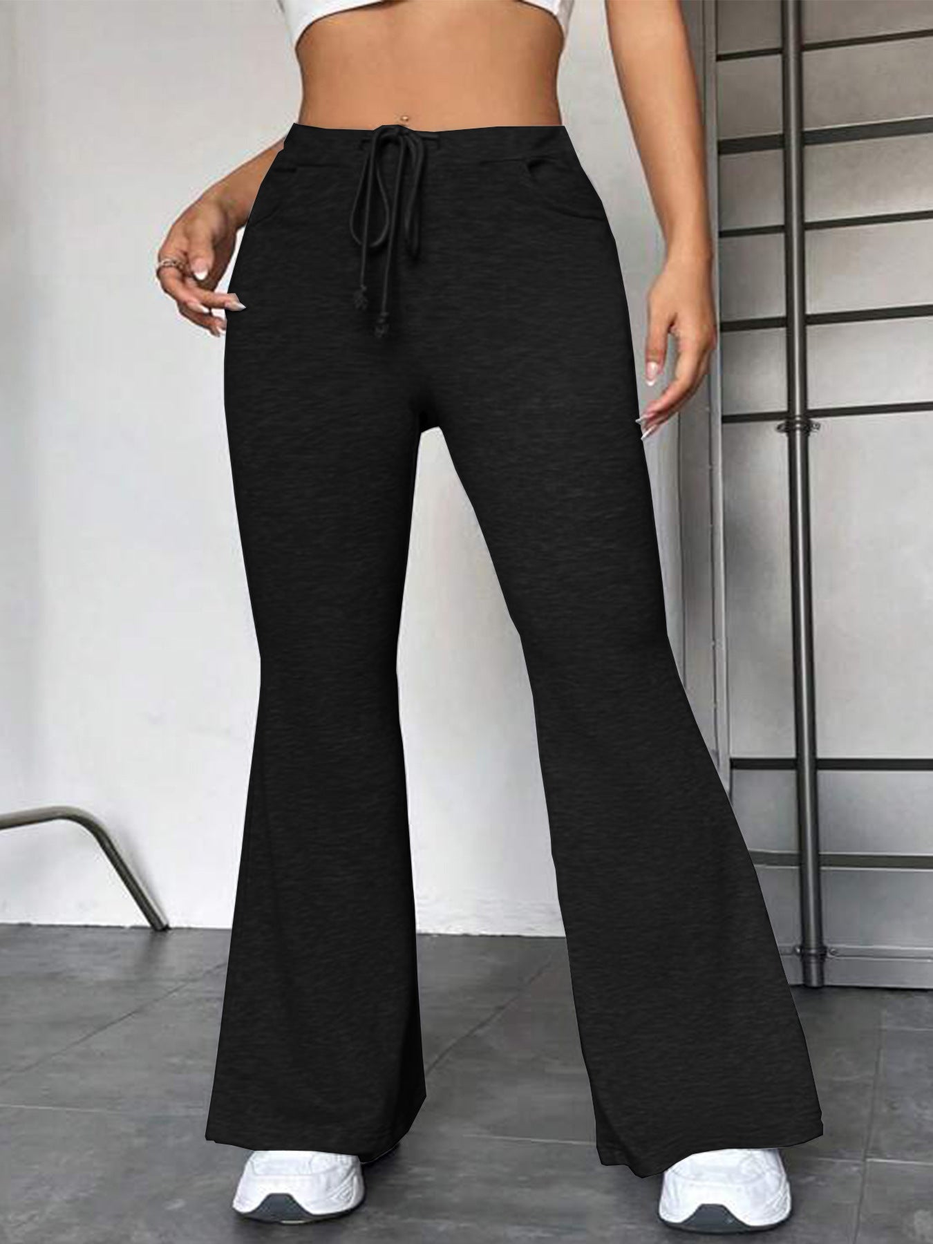 European And American Stitching Yoga Exercise Pants Outdoor Casual Flared Pants - KuzuSHOP