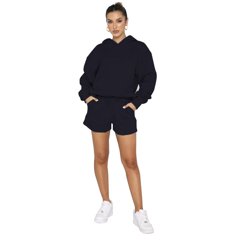 Solid Color Pullover Hooded Long Sleeves Sweater For Women - KuzuSHOP