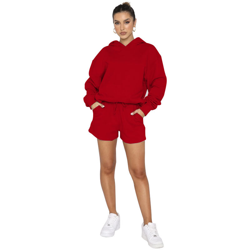 Solid Color Pullover Hooded Long Sleeves Sweater For Women - KuzuSHOP