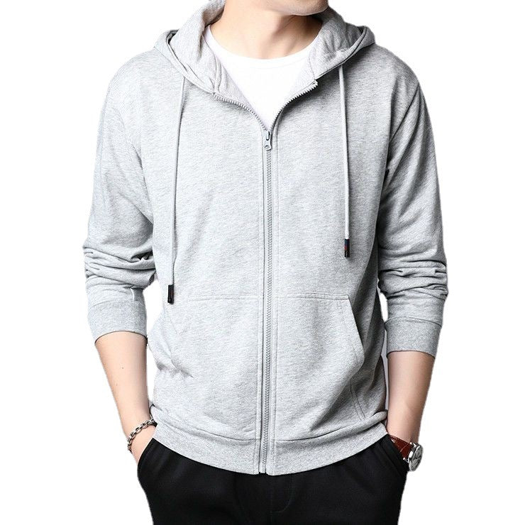 Men's Fleece-lined Thickened Hooded Sweatshirt Teenagers Cardigan Top - KuzuSHOP