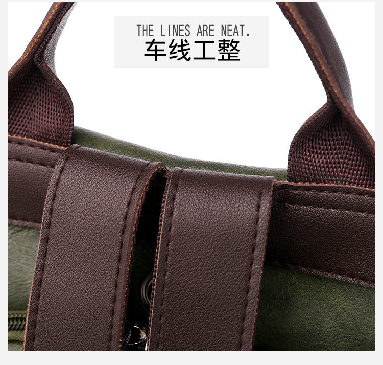 Cross-border women's backpack women's 2022 new PU women's bag European and American retro leisure outdoor travel backpack anti-theft bag - KuzuSHOP