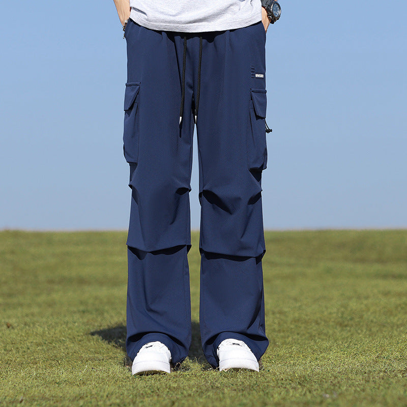 Pu Shuai Loose Straight-leg Wide-leg Pants - KuzuSHOP