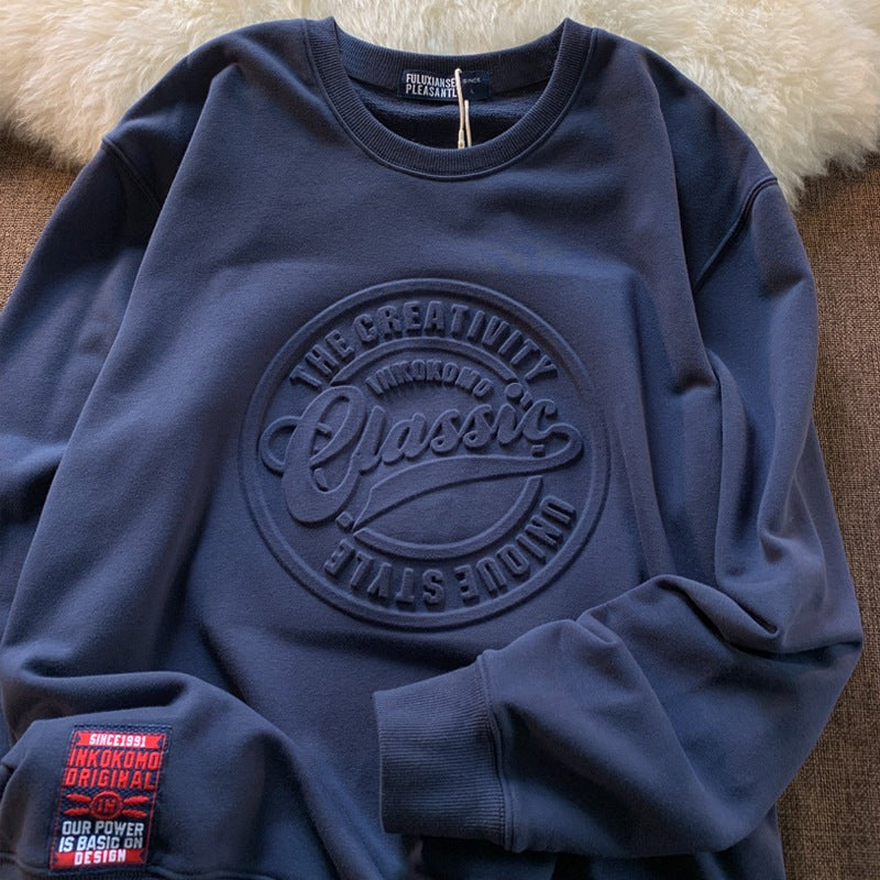 Scale Sweater Concave-convex Round Neck Couple's Tops Fashion Style - KuzuSHOP