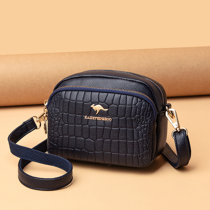 Bag women's bag new 2021 Messenger shoulder bag women's fashion crocodile pattern small bag small square bag Europe and America