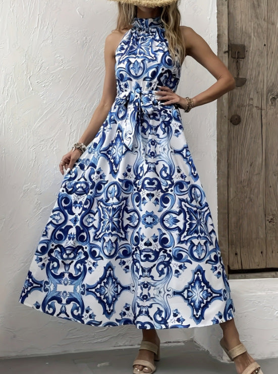 Bohemian Retro Print Dress Women - KuzuSHOP