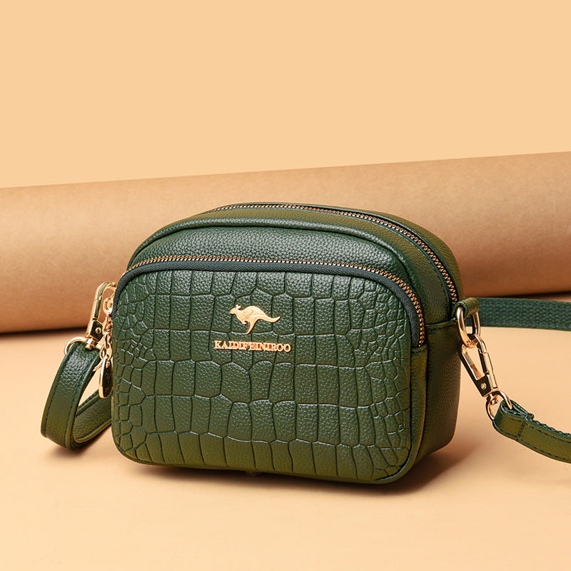 Bag women's bag new 2021 Messenger shoulder bag women's fashion crocodile pattern small bag small square bag Europe and America