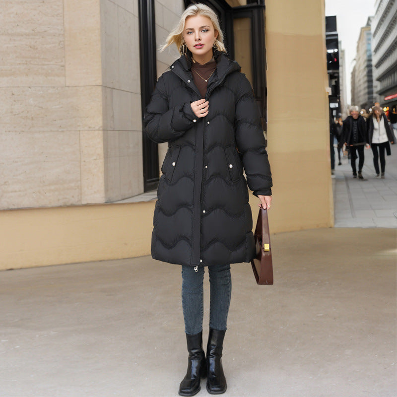 Women's Mid-length Winter Down Cotton Jacket - KuzuSHOP