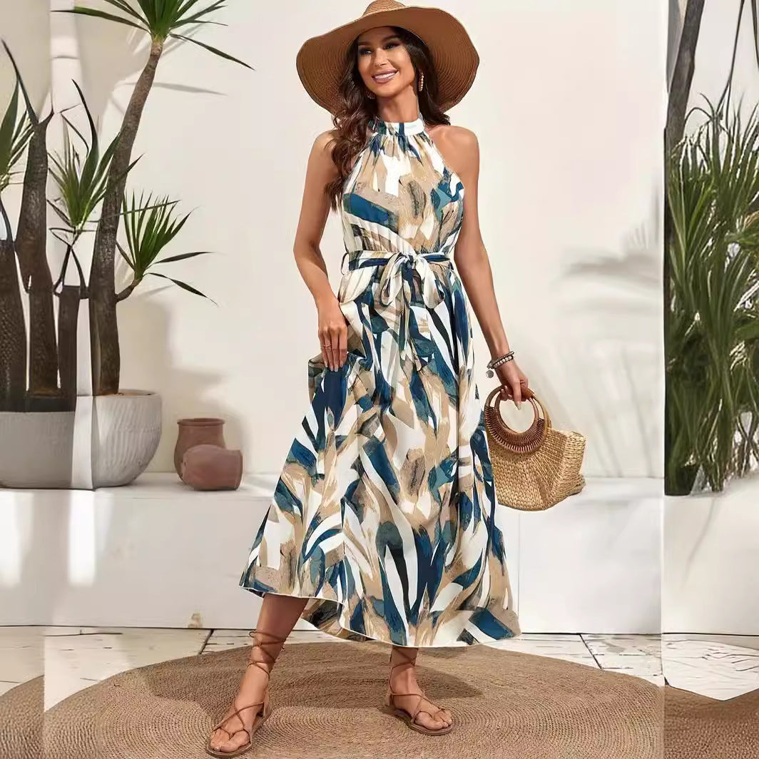 Bohemian Retro Print Dress Women - KuzuSHOP