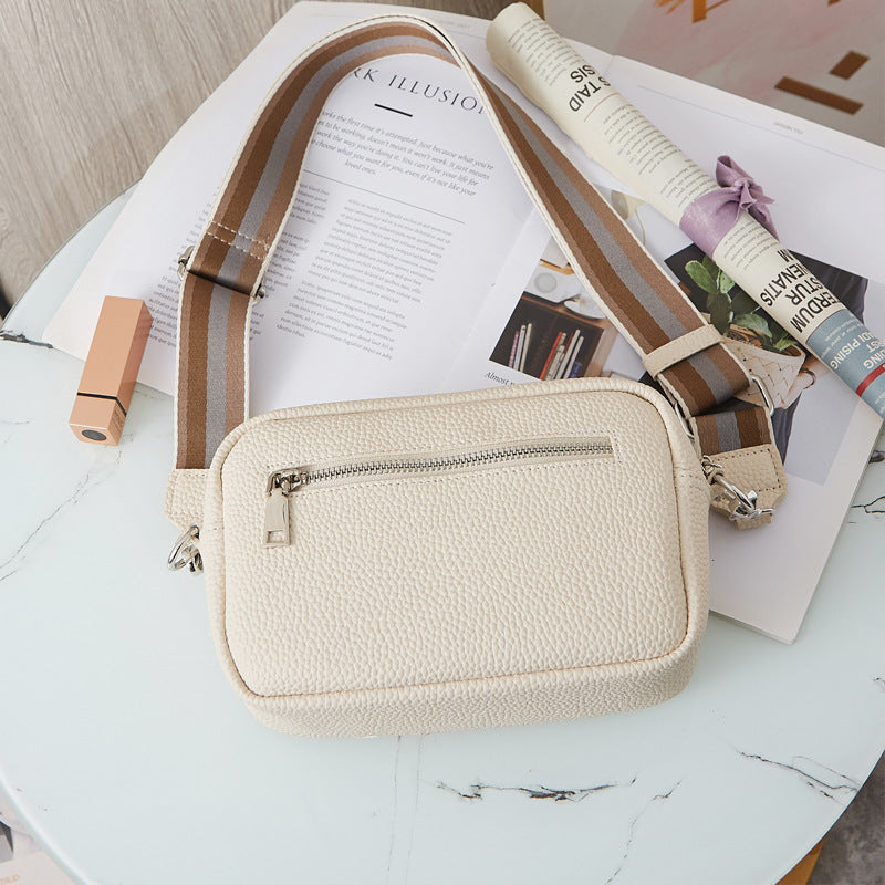 Cross-border foreign trade hot-selling women's bag 2023 spring and summer new small square bag wide shoulder strap single shoulder diagonal bag wholesale distribution - KuzuSHOP