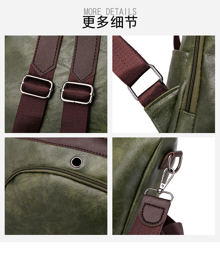 Cross-border women's backpack women's 2022 new PU women's bag European and American retro leisure outdoor travel backpack anti-theft bag - KuzuSHOP