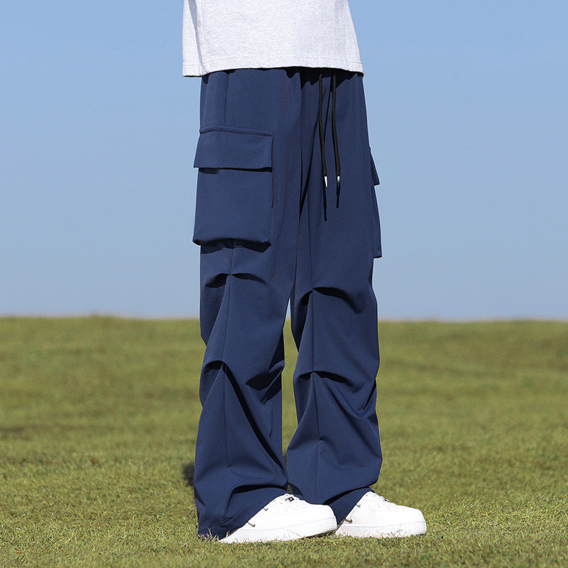 Pu Shuai Loose Straight-leg Wide-leg Pants - KuzuSHOP