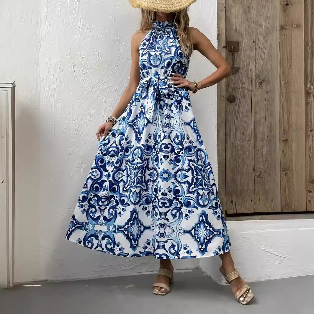 Bohemian Retro Print Dress Women - KuzuSHOP