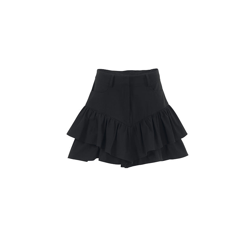 Fashion High Waist A- Line Lotus Leaf Skirt - KuzuSHOP
