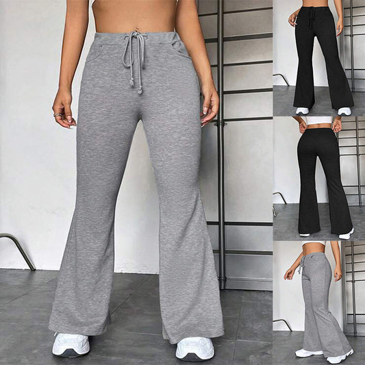 European And American Stitching Yoga Exercise Pants Outdoor Casual Flared Pants - KuzuSHOP