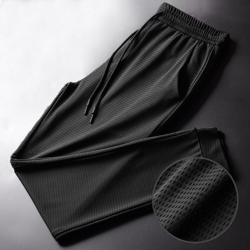 Youth Mesh Ice Silk Casual Pants Men's Slim-fit Ankle-tied Pants - KuzuSHOP