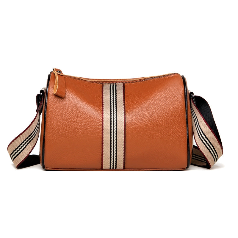 Cross-border first-layer cowhide pillow bag women 2021 new trendy large-capacity shoulder Messenger bag casual leather women's bag - KuzuSHOP