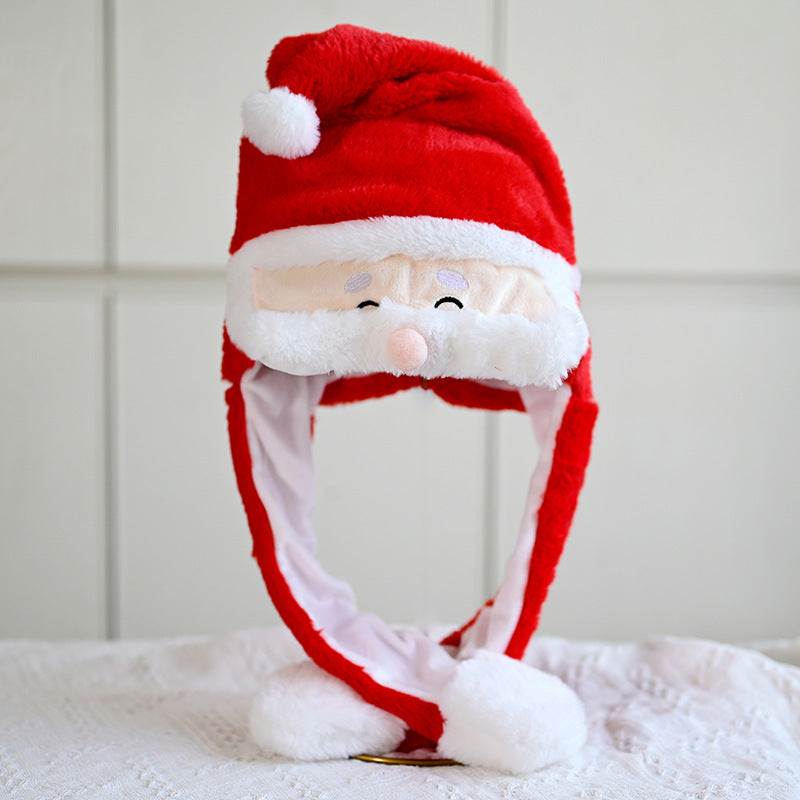 Novel Movable Christmas Hat Winter Cute Santa Claus Snowman Elk Hat - KuzuSHOP