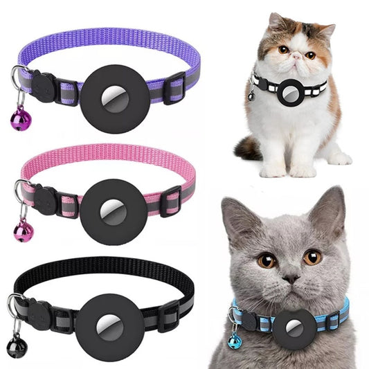 Reflective Collar Waterproof Holder Case For Airtag Air Tag Airtags Protective Cover Cat Dog Kitten Puppy Nylon Collar - KuzuSHOP
