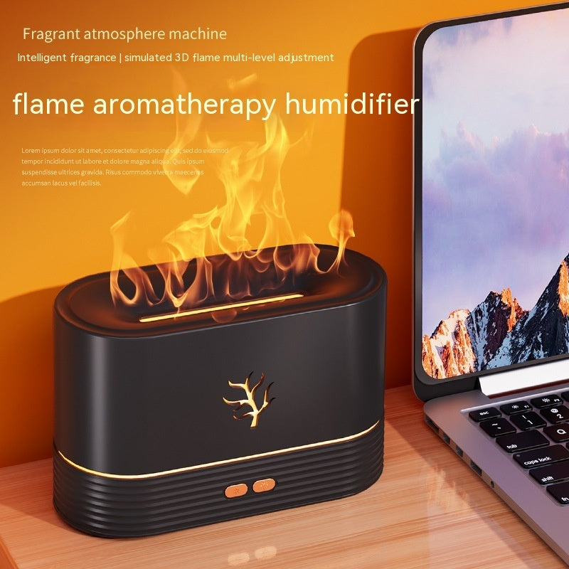 Flame Humidifier USB Smart Timing LED Electric Aroma Diffuser Simulation Fire Night Lamp Home Decor - KuzuSHOP