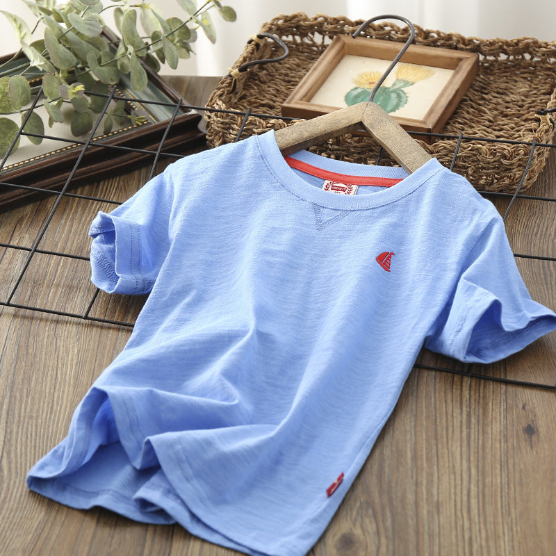 Fashion Simple Boy Half Sleeve Thin T-shirt - KuzuSHOP