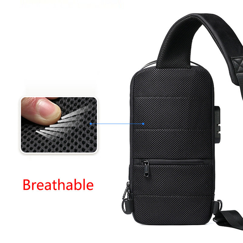 Waterproof USB Anti-theft Bag Men Oxford Crossbody Shoulder Bag Sling Multifunction Short Travel Messenger Chest Pack - KuzuSHOP