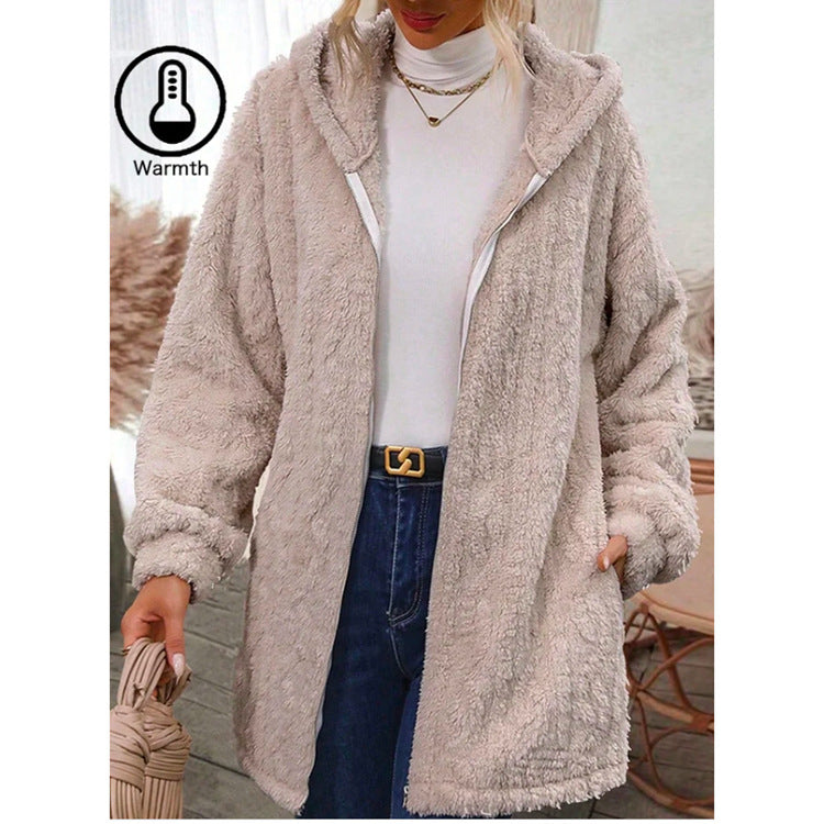 Hooded Long Sleeve Coat Top Women's Cardigan - KuzuSHOP