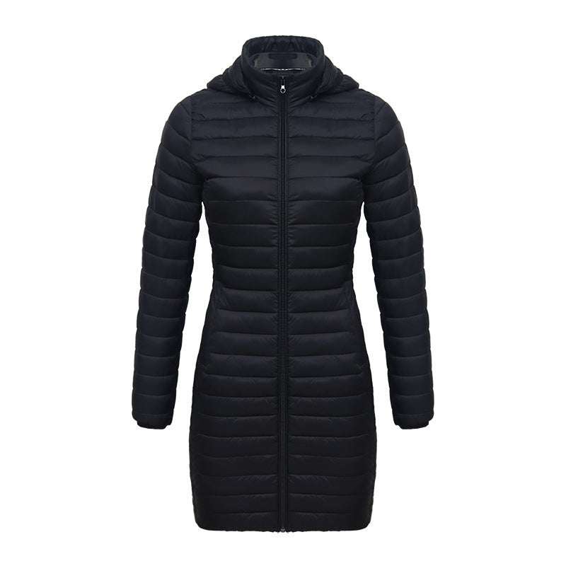 Women's Lightweight Mid-length Slim-fit Cotton-padded Jacket - KuzuSHOP