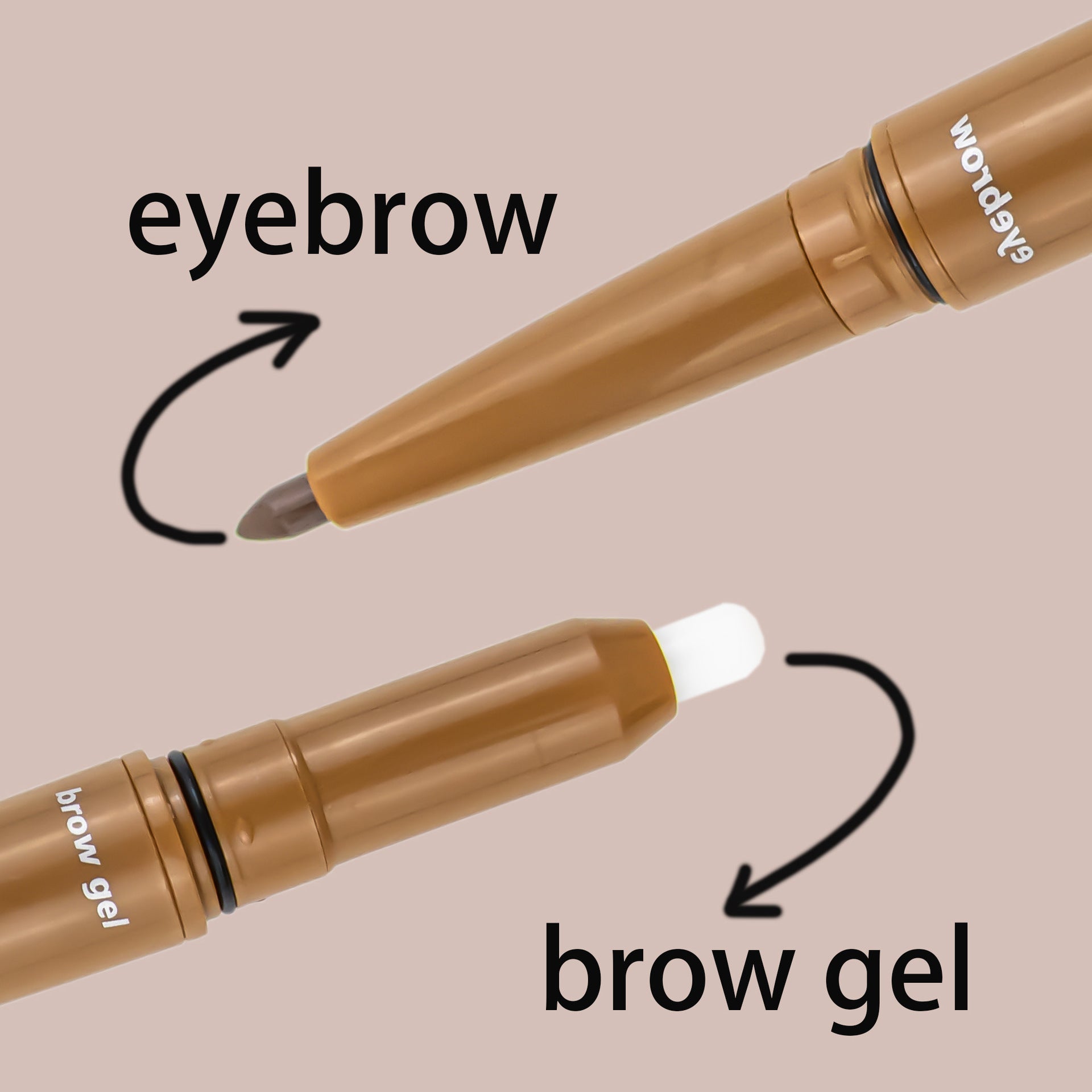 Double-headed Eyebrow Pencil Waterproof Rotation Non-decolorizing - KuzuSHOP