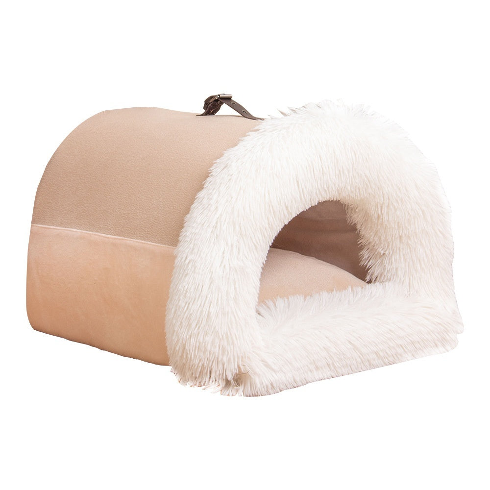 New Splice Portable Pet Nest Portable Autumn And Winter Warm Dog Nest Moisture-proof Long Fur Cat Nest Cross Border Pet Nest - KuzuSHOP