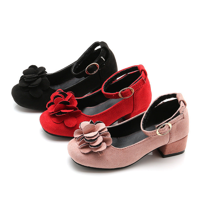 Girls Show Leather Princess High Heels - KuzuSHOP