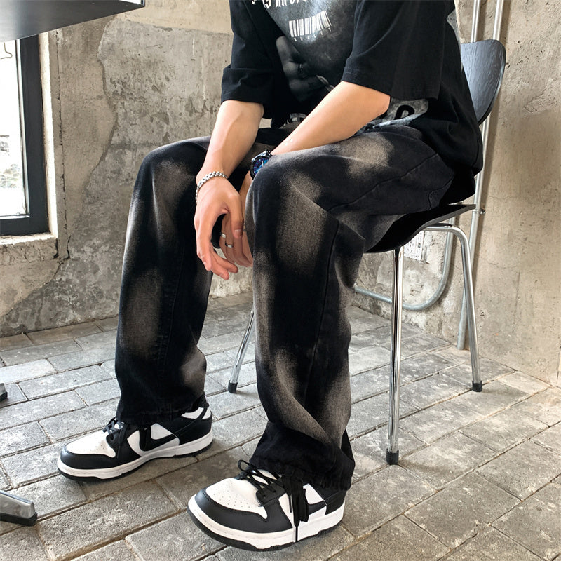 High Street Tie-dye Hip-hop Jeans For Men And Women Straight - KuzuSHOP