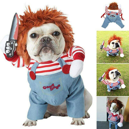 Halloween Pet Costume Pet Dog Funny Clothes Adjustable Dog Cosplay Costume Scary Costume Party Gatherings - KuzuSHOP
