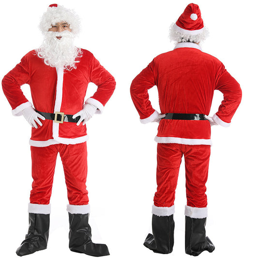 Christmas Santa Claus Costume for Men's And Women's Clothing Full Set Performance Costume - KuzuSHOP