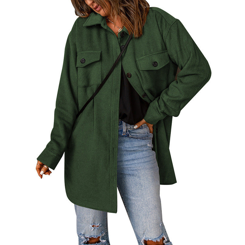 Fashion Casual Woolen Coat Women - KuzuSHOP