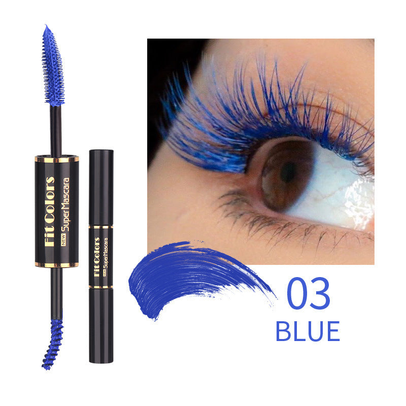 Double-headed Color Mascara Thick Curl More Than Waterproof Not Smudge White Eyebrow Dyeing - KuzuSHOP