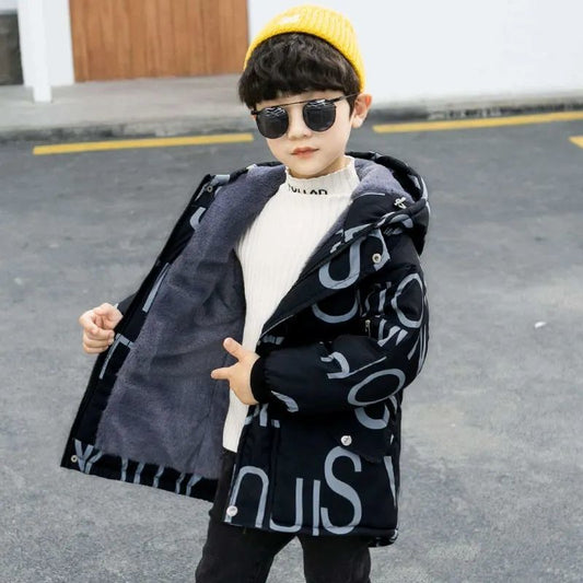 Children's Thick Padded Korean Winter Coat - KuzuSHOP