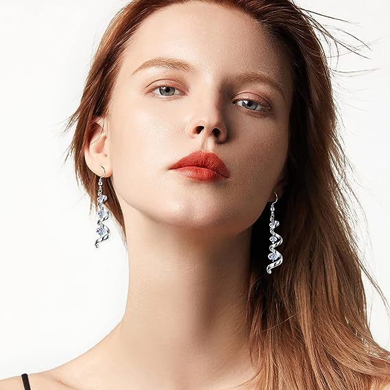 Fashion Spiral Ribbon Multi-drop Teardrop Earrings - KuzuSHOP