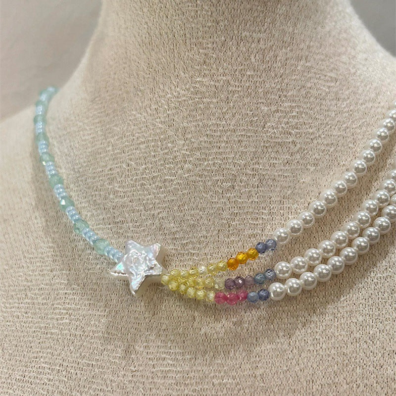 Baroque XINGX Colorful Twin Pearl Necklace - KuzuSHOP
