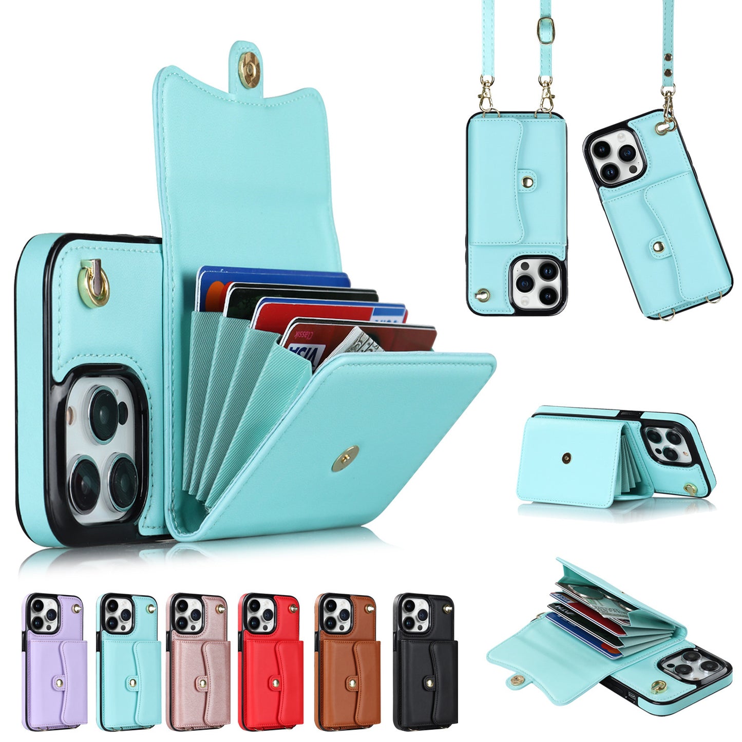 Crossbody Card Holder Phone Case Multi-function Card Holder - KuzuSHOP