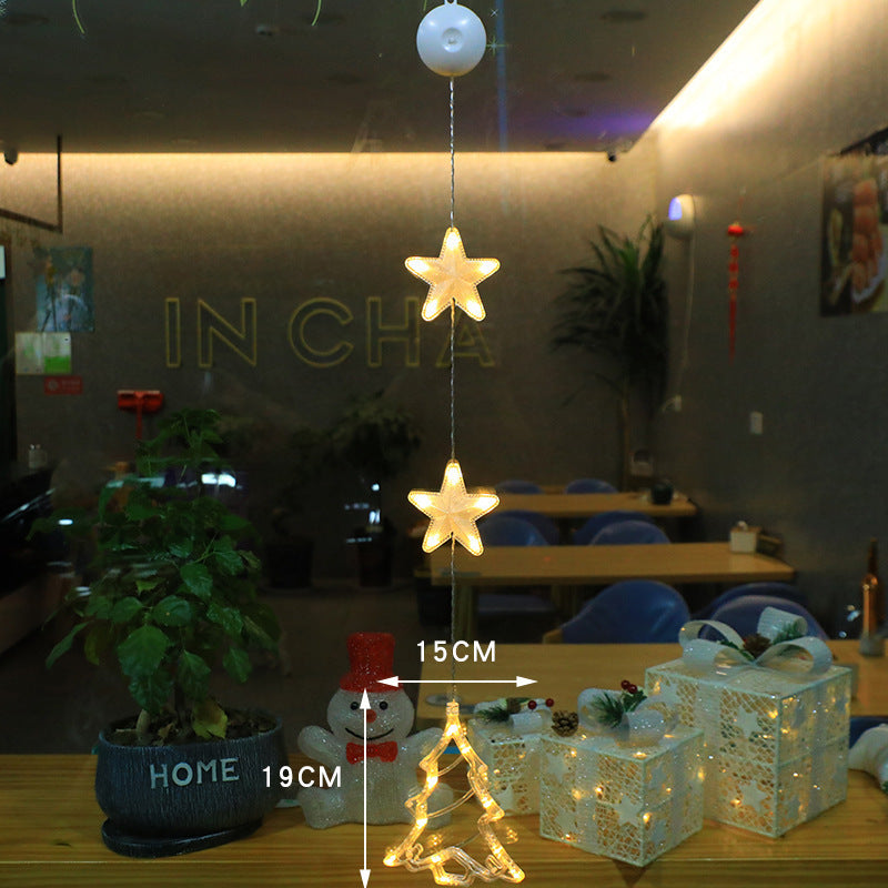 Christmas 3pcs LED Light Star, Xmas Tree Hanging Ornaments Decoration For Home, Christmas Decorations - KuzuSHOP