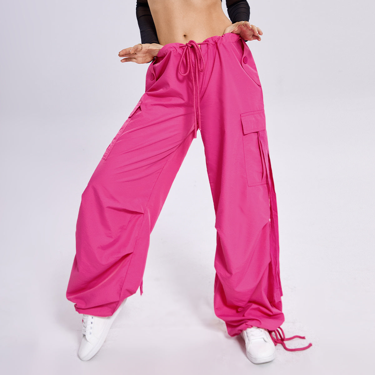 Solid Color Loose Casual Streamer Overalls - KuzuSHOP