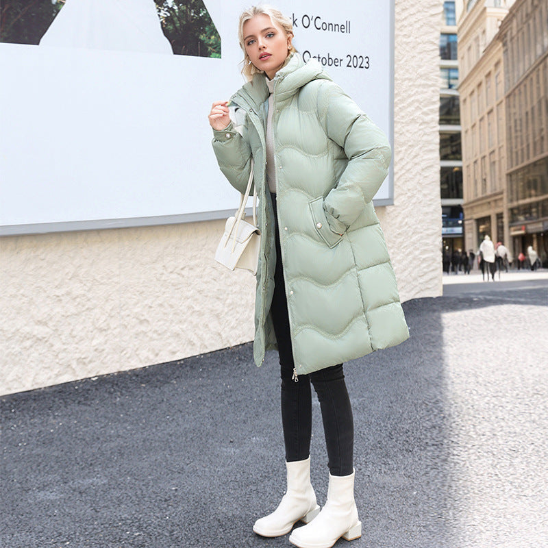 Women's Mid-length Winter Down Cotton Jacket - KuzuSHOP