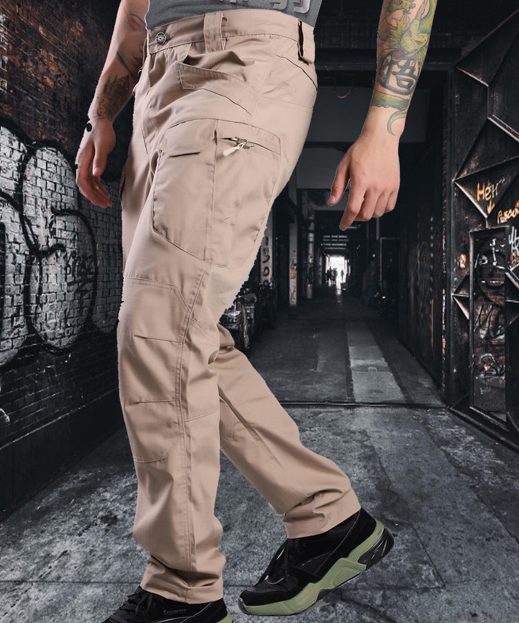 Solid Color Waterproof Men's Wear-resistant Plaid Overalls - KuzuSHOP