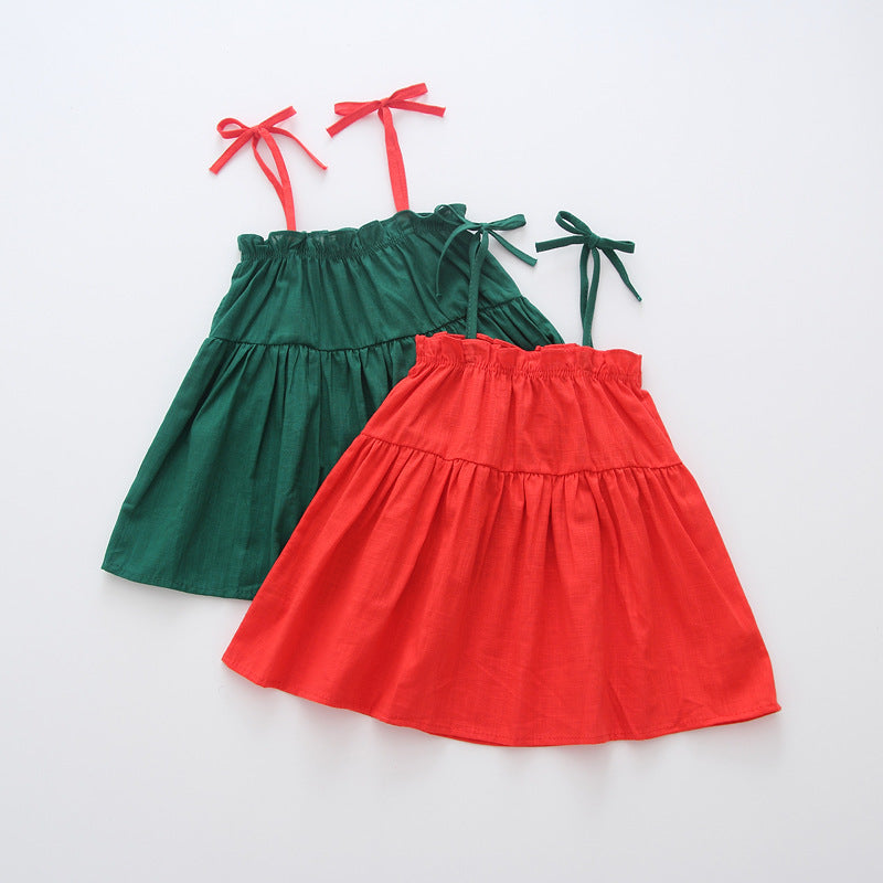 Summer Girls' Cotton Suspender Skirt - KuzuSHOP