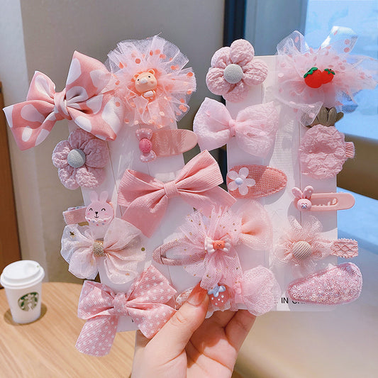 Children's Bow Hair Clip Girls Princess Super Fairy Fabric Flower Clip - KuzuSHOP